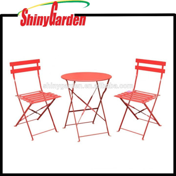 3 Stück Metall Terrasse Günstige Bistro Set, Edelstahl Klapptisch Und Stuhl